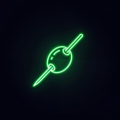 Neon green electronic component illustration on dark background  