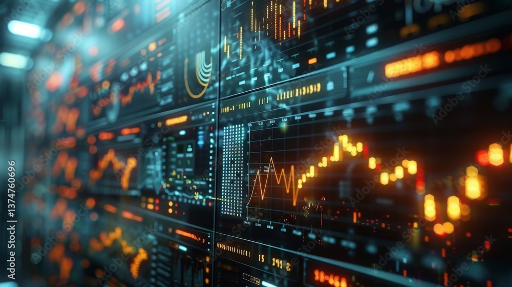 Poster data visualization dashboard displaying analytics, trends, and performance metrics for business anal