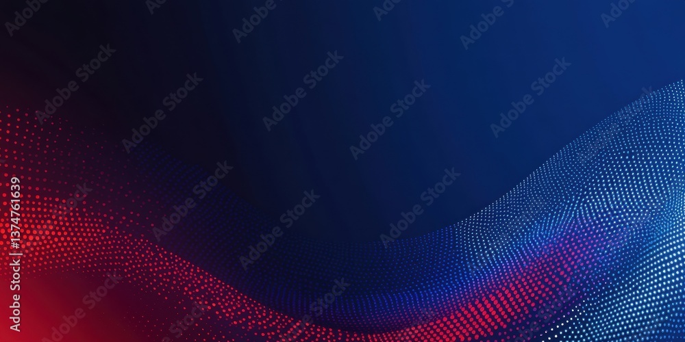 Poster blue and red vector background with diagonal lines and dots, a technology or sports design element a