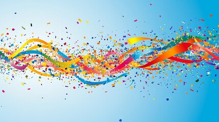 Naklejka premium Festive Confetti and Streamers Celebration suitable for editorial use