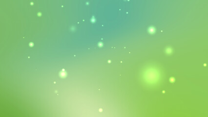 Soft Green and blue Bokeh Abstract Background with Glowing Light Particles