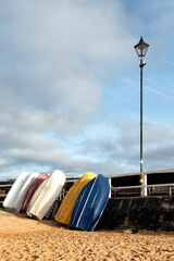 Colourful boats on the beach