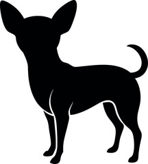 chihuahua small dog vector silhouette