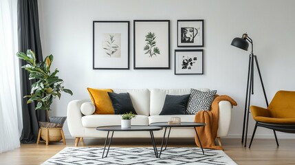 Modern Minimalist Living Room Design suitable for digital content