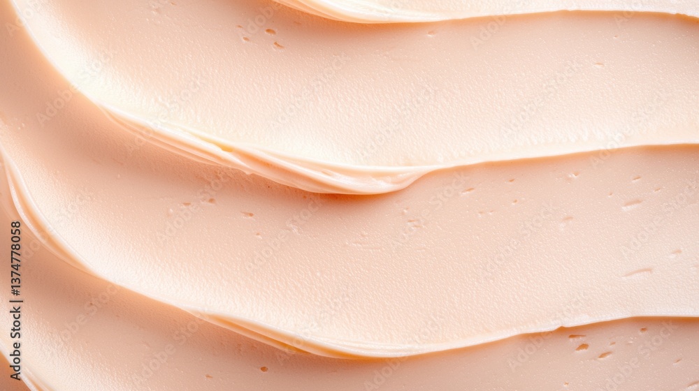 Fototapete close-up of a smooth, creamy substance. the substance appears to be a light peach color and has a sm