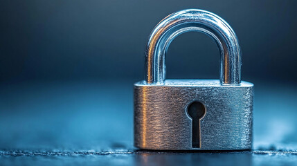 Fototapeta premium shiny silver padlock symbolizing security, protection, and trust, isolated against a clean modern background, representing safety, privacy, and the concept of locked possibilities