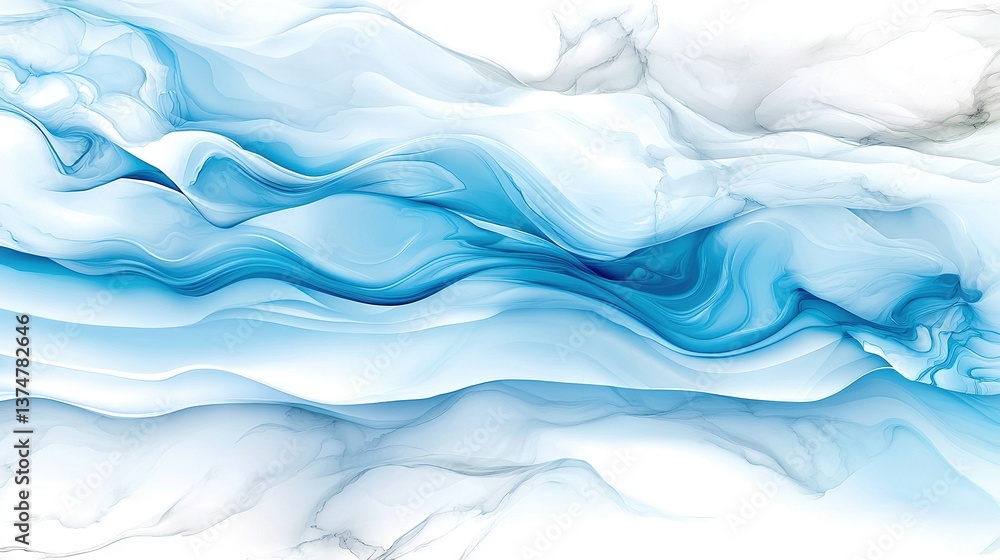 Aufkleber a blue and white background with a wave pattern on the bottom half of the image, covering the entire