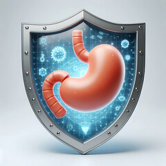 stomach protection sheald on white background