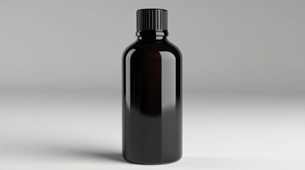 Fototapeta premium Dark Amber Glass Bottle Mockup