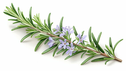 Fototapeta premium rosemary on white background,Fresh Rosemary Sprig on Clean White Background with Copy Space,fresh rosemary isolated in on white,Silhouette of a delicate rosemary branch on a white background.