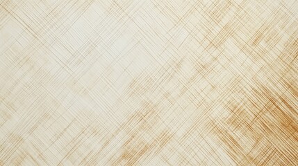 Beige Abstract Crosshatch Pattern with Faded Brown Lines in a Diagonal Grid on a Light Cream Background Texture