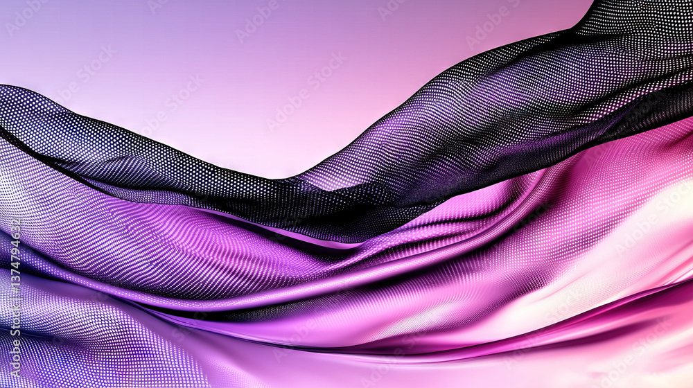 Poster a close-up of a purple and pink background with wavy lines at the bottom of the image