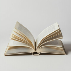 Obraz premium Open book with flipping pages on neutral background