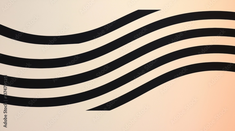 Poster black and white abstract design with multiple wavy lines. the lines are arranged in a diagonal patte