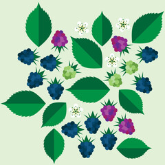 Blackberries mid century modern design 