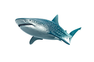 Fototapeta premium Blue and white shark is swimming in the ocean, isolated