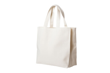White bag with a handle is on a white background, isolated