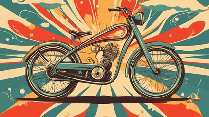 Fototapeta premium Vintage Motorcycle Poster suitable for digital content