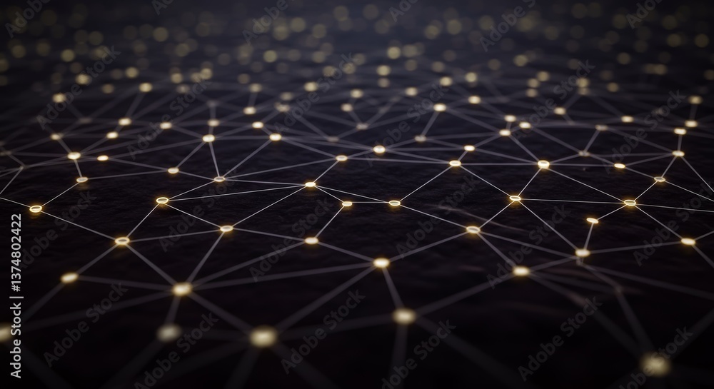 Aufkleber abstract network design with glowing connections conveying a sense of digital communication and conn