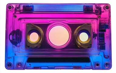 Retro Audio Cassette  Vibrant Hues suitable for professional presentation