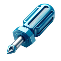 3D Shiny Blue Screwdriver Icon - PNG Clipart with Transparent Background