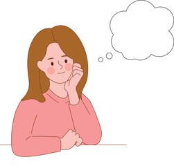 woman with thinking bubble