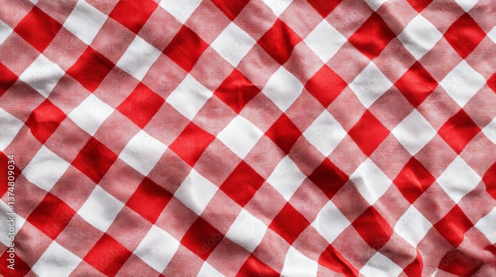 Poster red and white gingham fabric texture background seamless pattern design elegant classic style high r