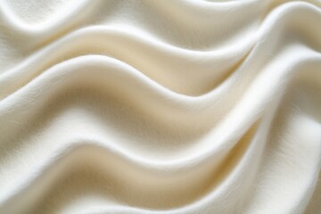 Obraz premium Close up of Cream White Felted Wool Fabric with Soft Waves and Detailed Texture