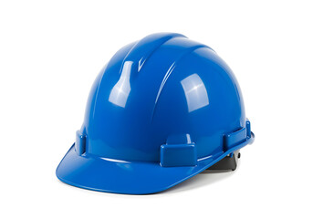 Blue Hard Hat: Industrial Safety Equipment isolated on white background.
