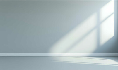 3D render of a simple gray background with a soft shadow on the floor providing an empty space for product presentation