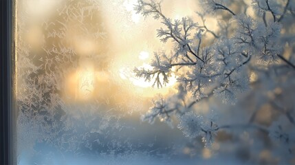 Soft Light Through a Frosted Window: A frosted window with soft light streaming through, creating a beautiful, almost ethereal glow. 