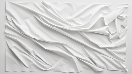 Obraz premium White fabric flowing softly, creating elegant abstract composition with delicate curves casting ethereal shadows and light interplay
