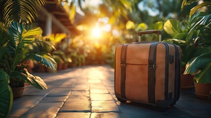 Luggage at tropical resort