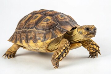 Fototapeta premium yellow footed tortoise isolated on white background