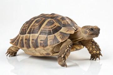 Obraz premium spur-thighed tortoise isolated on white background