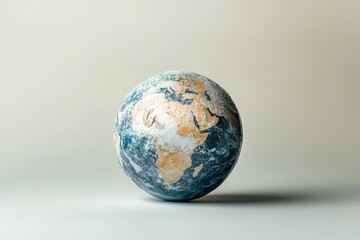 Fototapeta premium Detailed image shows a small model of planet earth