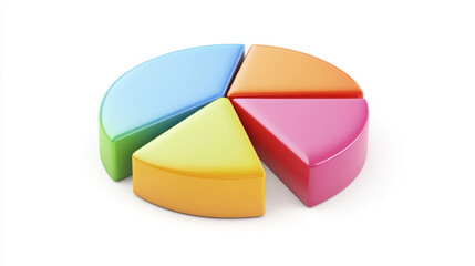 Obraz premium A pie chart showing healthy food proportions--carbohydrates, fats, and proteins--designed for nutrition planning on a white background