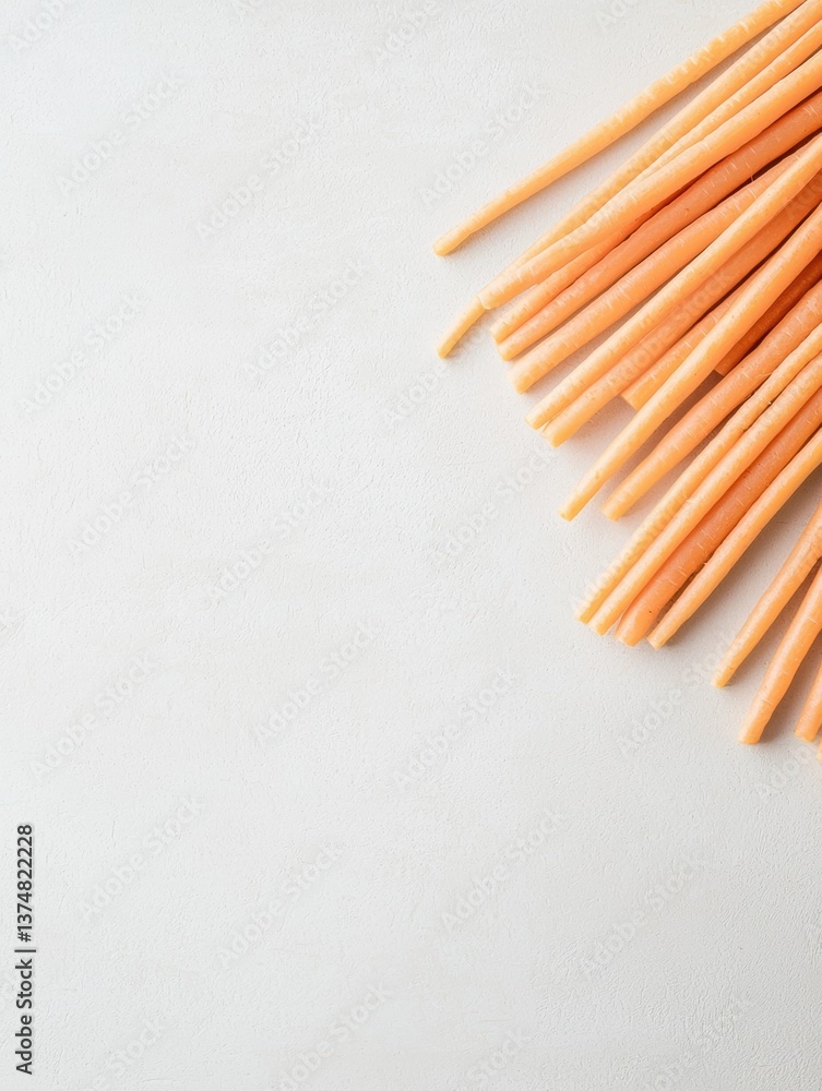 Poster bunch of orange-colored straws arranged in a diagonal line on a white background. the straws appear 