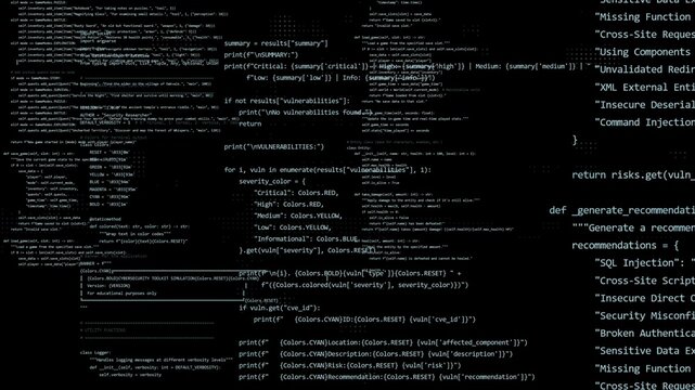illustration with a lot of code programming. Black backgroud and developing software app