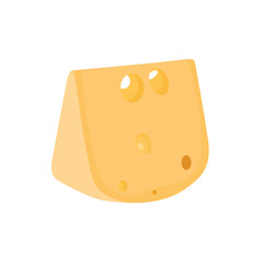 Vector illustration of cheese in cartoon flat style. Cartoon cutted parmesan, brie triangle, mozzarella, gouda cheddar and feta slices. Tasty dairy food product. Cheese vector set, parmesan cheddar