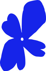 Blue abstract modern creative floral hand drawing doodle