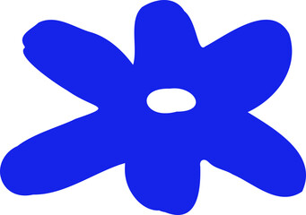 Fototapeta premium Blue abstract modern creative floral hand drawing doodle