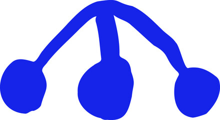 Blue abstract modern creative floral hand drawing doodle