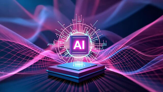 Abstract Visual of AI-Powered Algorithm Generating Digital Art with Futuristic Geometric Patterns. Perfect for Ads, Posters, and Creative Projects