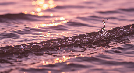 magenta waves at sunset