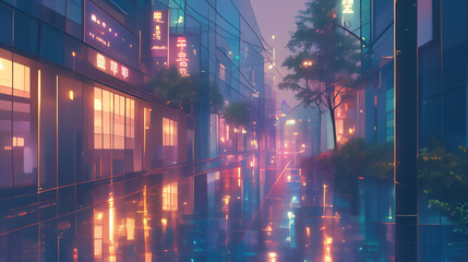  urban cityscape at night,