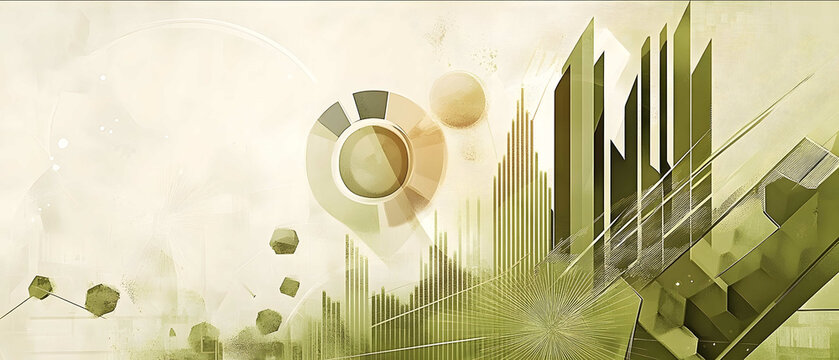 abstract and symbolic representation of finance stock and commodity trade and agriculture support in beige and army green tones emphasizing reliability and stabi