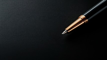 A stunning close-up of a stylish silver ballpoint pen resting on a dark surface, highlighting the shiny elements and its sleek design suitable for both casual and professional use.