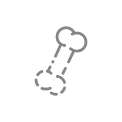 Human bone line icon. Amputation bones symbol. Vector illustration.