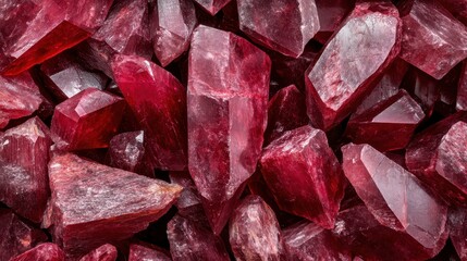 A mesmerizing backdrop of sharp red crystal formations that highlight the intricacies of nature's design, evoking feelings of fascination and wonder in viewers.